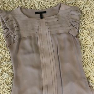 BCBG Dusty violet, basket weave, silk blouse